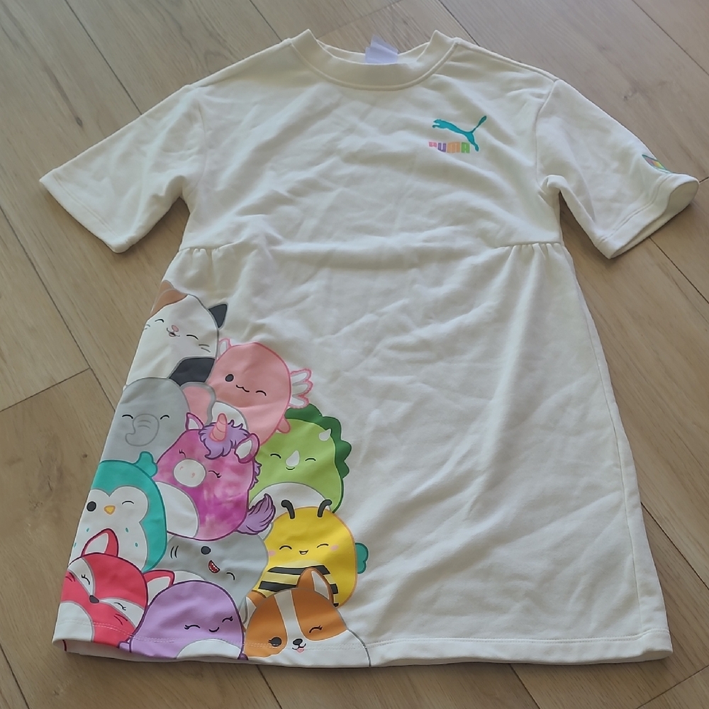 Puma  Squishmallows Cream Dress with Vibrant Cartoon Design Size 8 -10
